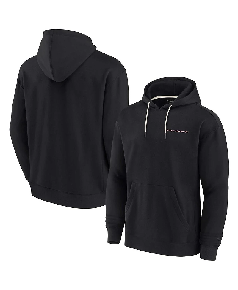 Men's and Women's Fanatics Signature Black Inter Miami Cf Super Soft Fleece Pullover Hoodie