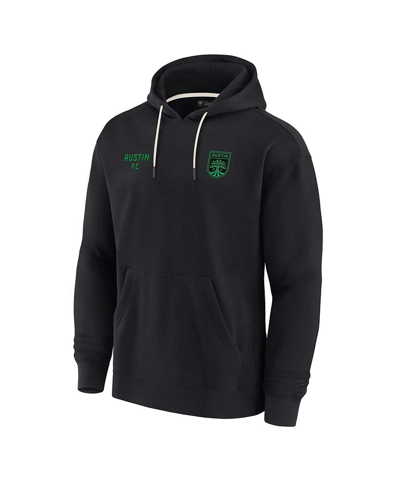 Men's and Women's Fanatics Signature Black Austin Fc Super Soft Fleece Pullover Hoodie