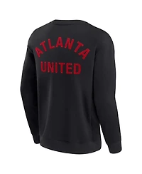 Men's and Women's Fanatics Signature Black Atlanta United Fc Super Soft Fleece Crew Sweatshirt