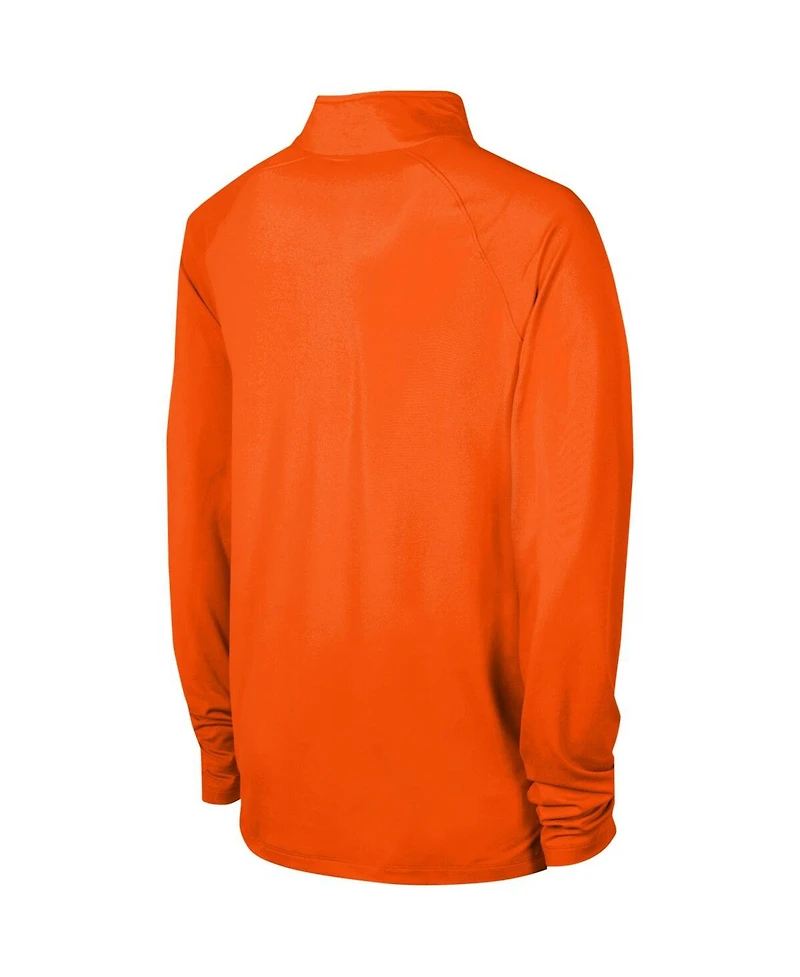 Men's Orange Denver Broncos Combine Authentic Raglan Quarter-Zip Top