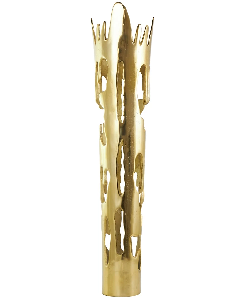 Rosemary Lane Aluminum Drip Vase with Melting Designed Body, 9" x 8" x 31"