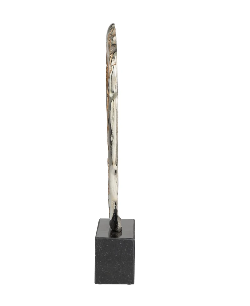 Rosemary Lane Aluminum Abstract Metallic Melting Drip Collection Sculpture with Marble Base