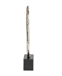 Rosemary Lane Aluminum Abstract Metallic Melting Drip Collection Sculpture with Marble Base