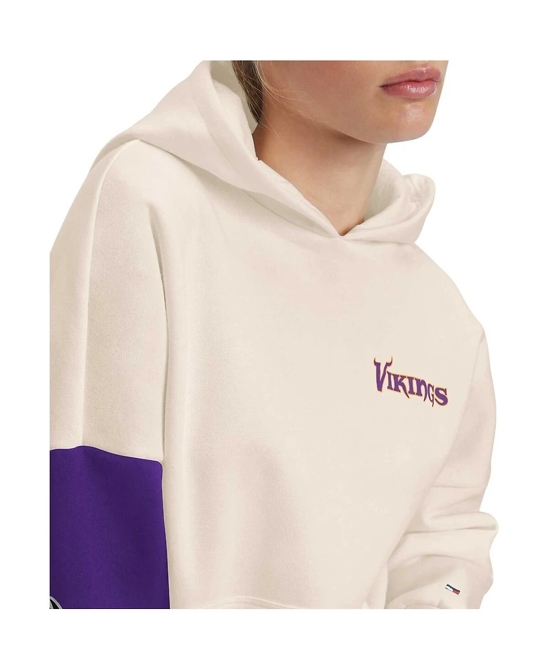 Women's Tommy Hilfiger Cream, Purple Minnesota Vikings Harriet Pullover Hoodie