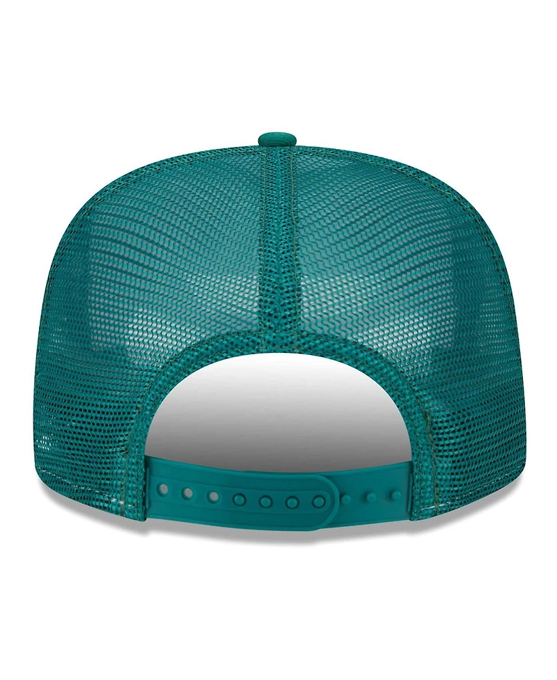 Men's New Era White, Green New York Jets Banger 9FIFTY Trucker Snapback Hat