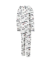 Women's Concepts Sport Cream Denver Broncos Docket Hoodie Full-Zip Union Suit