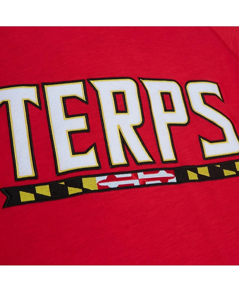 Men's Mitchell & Ness Red Maryland Terrapins Legendary Raglan Pullover Hoodie