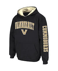 Big Boys Colosseum Black Vanderbilt Commodores 2-Hit Pullover Hoodie