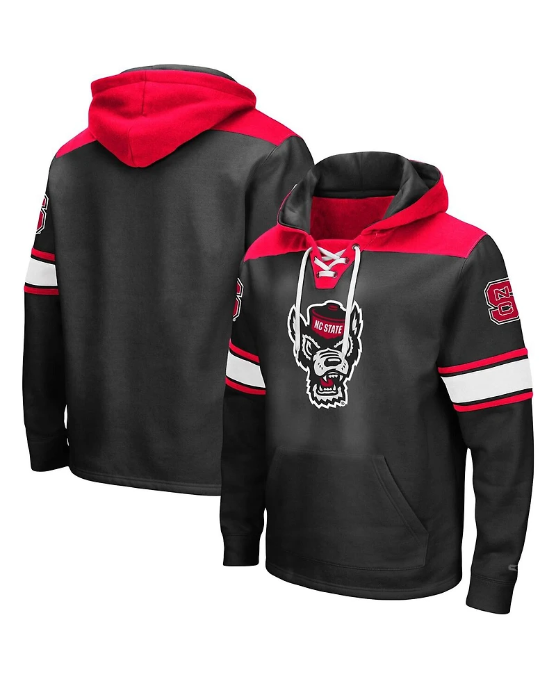 Men's Colosseum Black Nc State Wolfpack 2.0 Lace-Up Pullover Hoodie