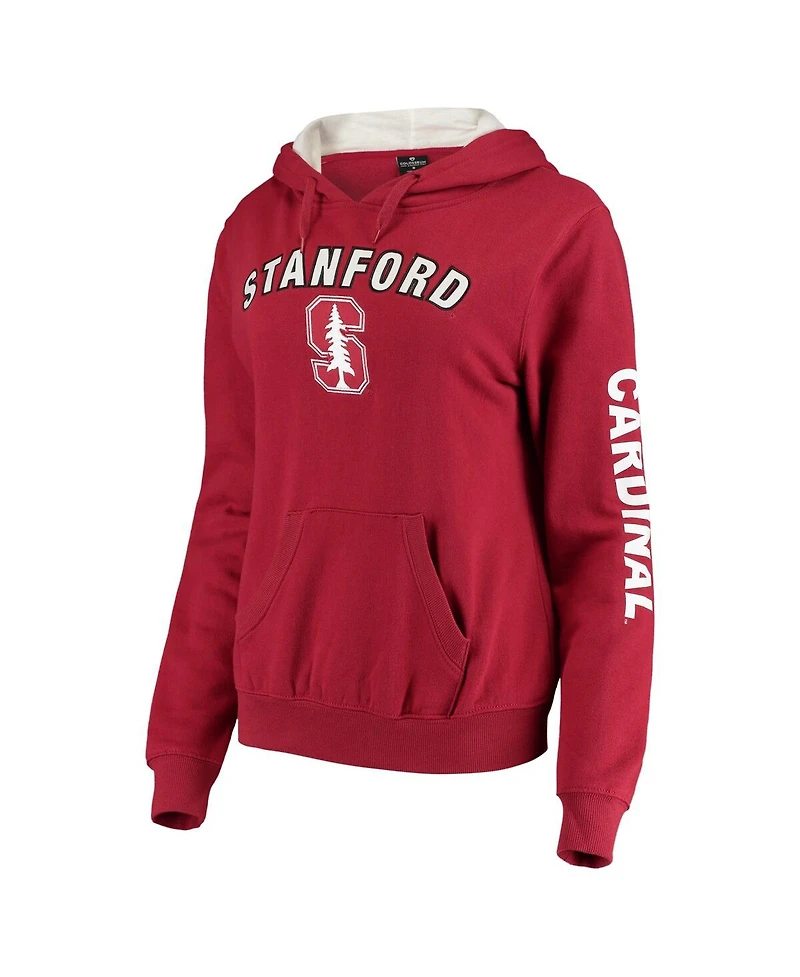 Women's Colosseum Cardinal Stanford Loud and Proud Pullover Hoodie