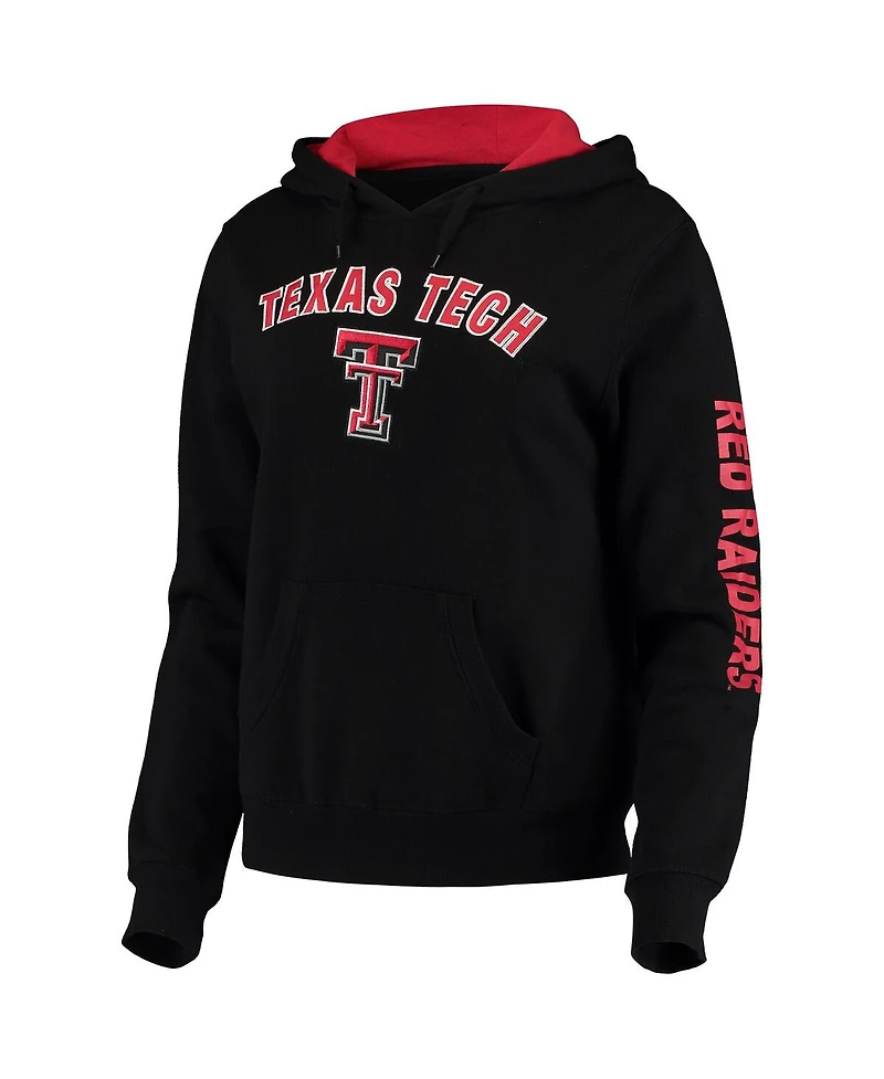 Women's Colosseum Black Texas Tech Red Raiders Loud and Proud Pullover Hoodie