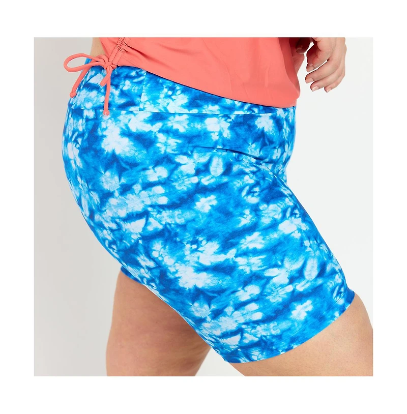 Calypsa Women's Plus Mid-Thigh Swim Shorts