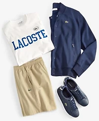 Lacoste Mens Varsity Jacket Logo Crewnck T Shirt Shorts