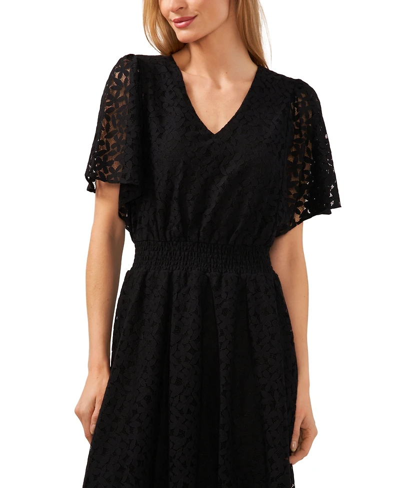 CeCe Women's Lace Batwing Sleeve Maxi Dress