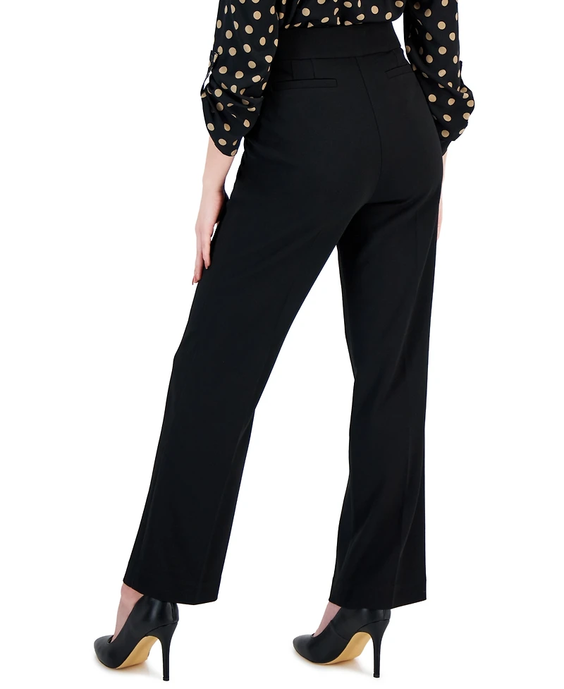 Ak Anne Klein Petite Pull-On Straight-Leg Pants