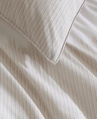 Calvin Klein Ikat Pinstripe Cotton Percale 3 Piece Duvet Cover Set, King