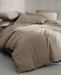 Closeout! Calvin Klein Organic Earth Solid Cotton Sateen 3 Piece Duvet Cover Set