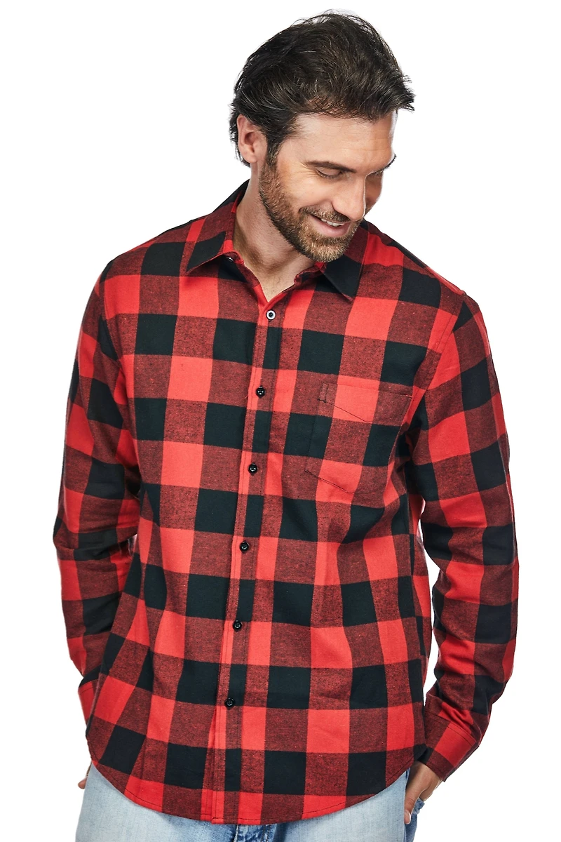 Braveman Men's Button Down Classic Fit Flannel Shirt