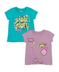 Teenage Mutant Ninja Turtles Toddler Girls Leonardo Michelangelo Raphael 2 Pack T-Shirts