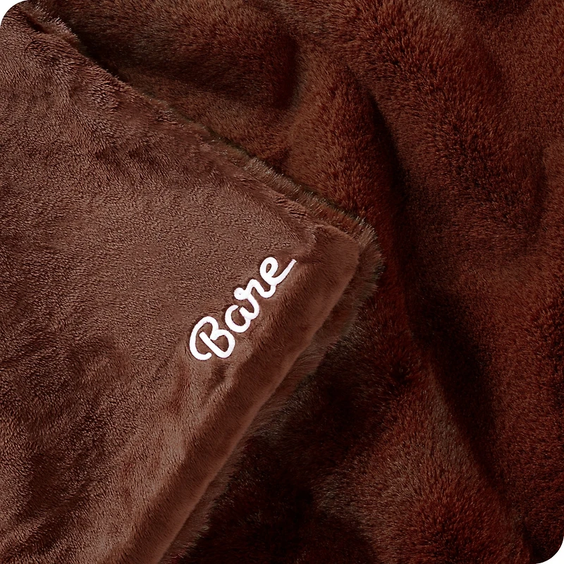 Bare Home Faux Fur Throw Blanket