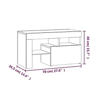 Bedside Cabinets 2 pcs with Led Lights Sonoma Oak 27.6"x14.4"x15.7"