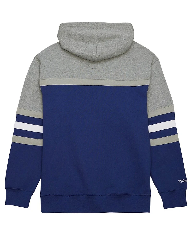 Men's Mitchell & Ness Blue, Gray Tampa Bay Lightning Head Coach Pullover Hoodie