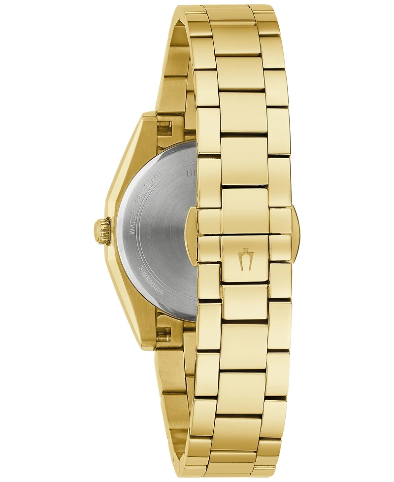 Bulova Women's Surveyor Diamond (1/20 ct. t.w.) Gold-Tone Stainless Steel Bracelet Watch 31mm