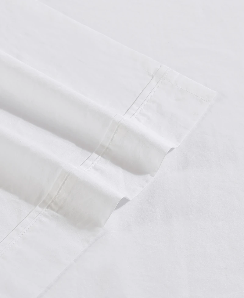 Closeout! Calvin Klein Washed Cotton Percale 4-Pc. Sheet Set
