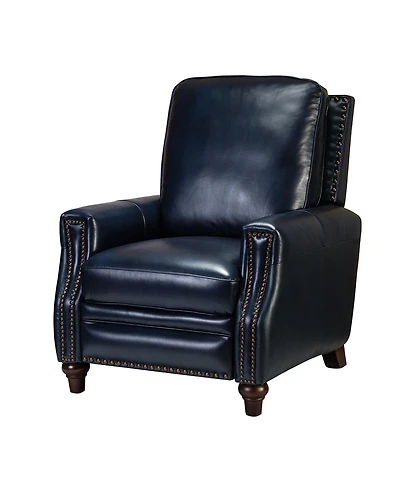 Bellino Modern Genuine Leather Recliner with Nailhead Trim