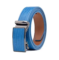 Men's Genuine Leather Crocodile Design Dress Belt with Automatic Buckle