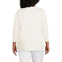 Lands' End Women's Plus 3/4 Sleeve Cotton Supima Tunic