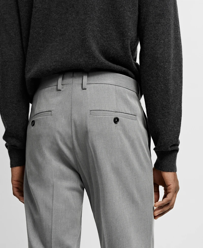 Mango Men's Stretch Fabric Super Slim-Fit Suit Pants