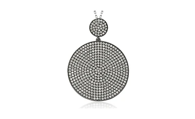 Suzy Levian New York Cubic Zirconia Medallion Pendant in Sterling Silver