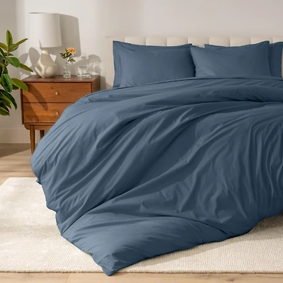 Bare Home Organic Cotton Percale Duvet Cover Set Twin/Twin XLong