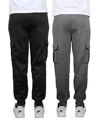 Blue Ice Men's Heavyweight Fleece-Lined Cargo Jogger Sweatpants, Pack of 2