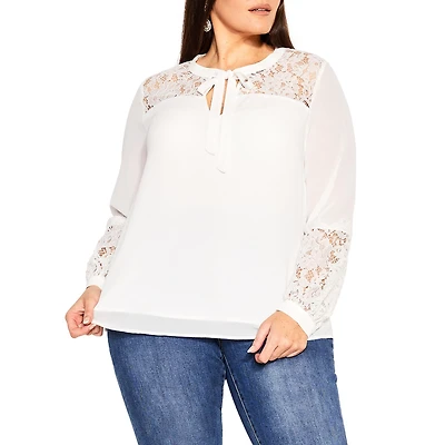 City Chic Plus Mysterious Lace Top