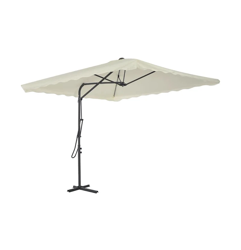 Garden Parasol with Steel Pole 98.4"x98.4" Sand