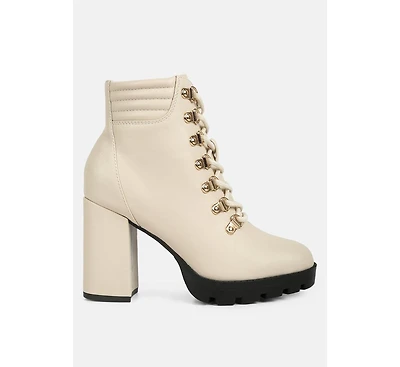 Womens hamiltons lace up block heel boots