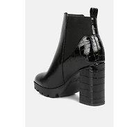 Women's foxy faux leather croc Chelsea boots