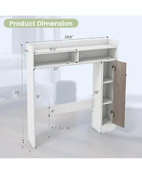 Over the Toilet Bathroom Cabinet Floor Storage Organizer with Adjustable Shelves