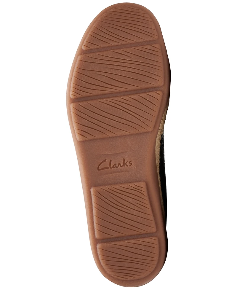 Clarks Women's Elaina Rae Textured Jute-Trim Flats