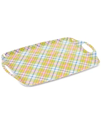 Certified International Easter Plaid Melamine Trays, Set 2