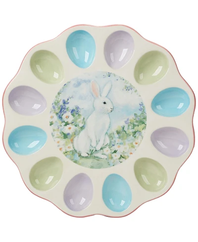 Certified International Easter Morning Deviled Egg Plate