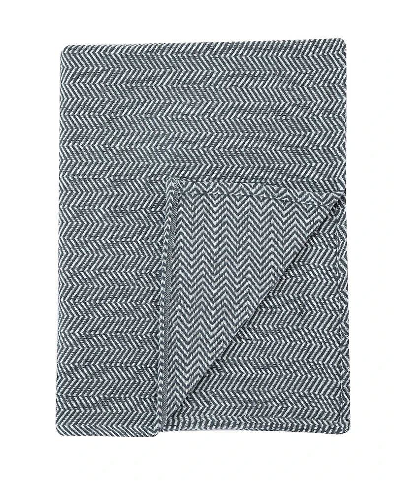 Melange Home Herringbone Cotton Blanket, King