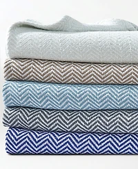 Melange Home Herringbone Cotton Blanket, King