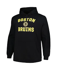 Men's Profile Black Boston Bruins Big and Tall Arch Over Logo Pullover Hoodie