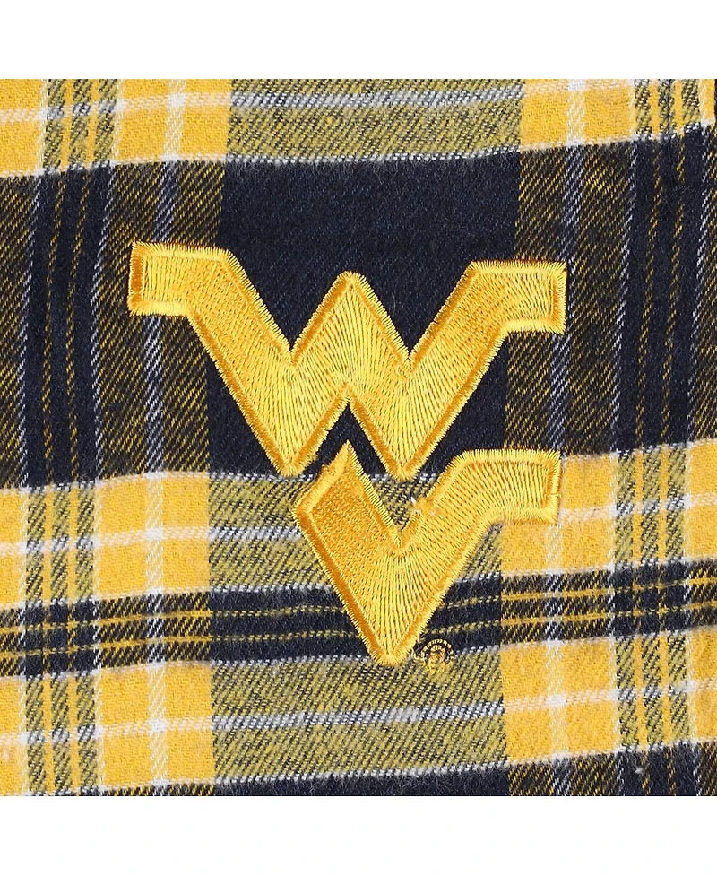 Men's Profile Navy Distressed West Virginia Mountaineers Big and Tall 2-Pack T-shirt Flannel Pants Set