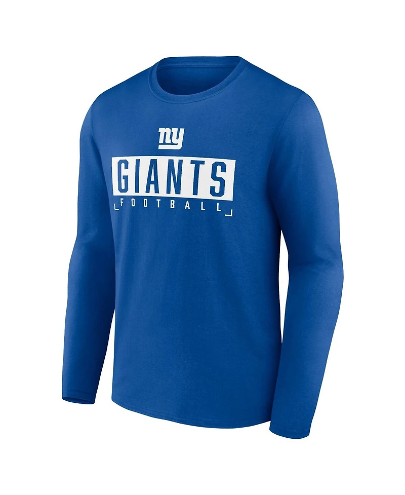 Men's Fanatics Royal New York Giants Big and Tall Wordmark Long Sleeve T-shirt