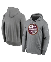 Men's Nike Heathered Gray Washington Commanders Performance Pullover Hoodie