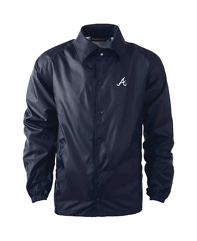 Men's Dunbrooke Navy Atlanta Braves Coach's Raglan Full-Snap Windbreaker Jacket